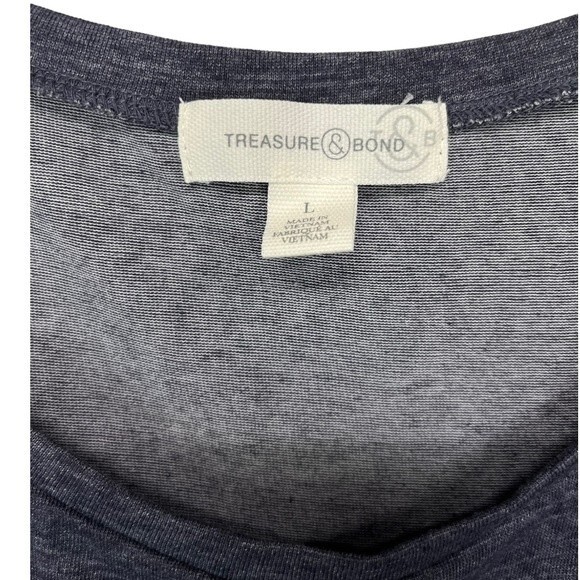 NWT Treasure & Bond‎ | Navy Night Heather Ruched Side Sleeveless Dress - Picture 2 of 6